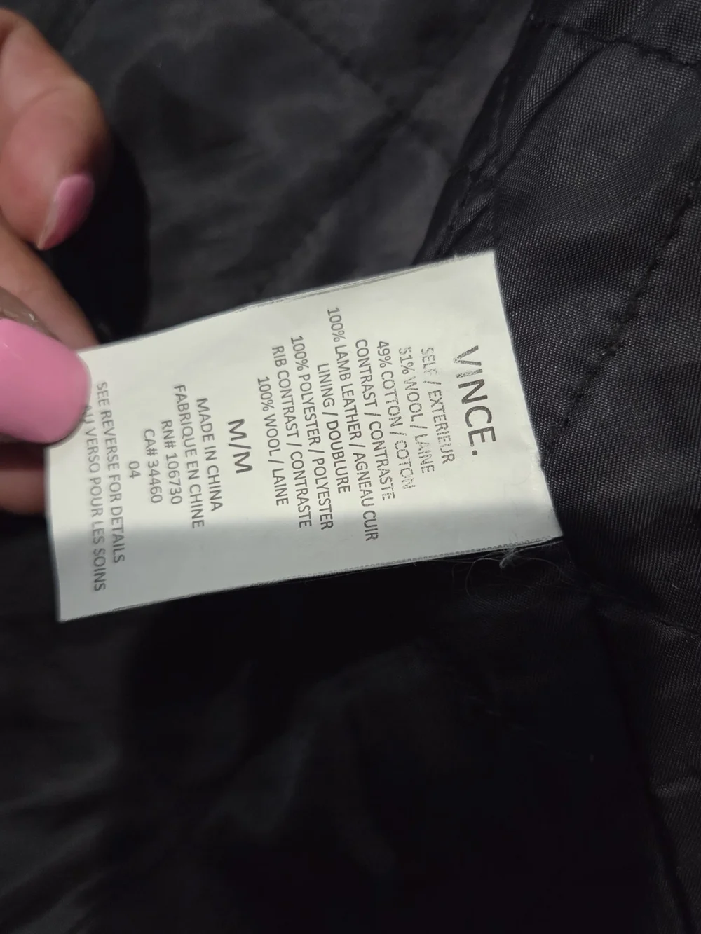 Vince Gray Coat with Black Contrast Collar
